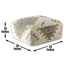 Load image into Gallery viewer, Lyssa - Jacquard Fabric Printed Pouf - Beige