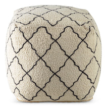 Load image into Gallery viewer, Lattice - Square Pouf - Beige
