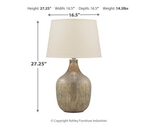 Load image into Gallery viewer, Mari - Gray / Gold Finish - Glass Table Lamp