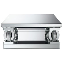 Load image into Gallery viewer, Amalia - Square Mirrored Acrylic Crystal Coffee Table - Silver