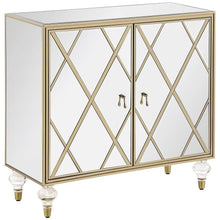 Load image into Gallery viewer, Astilbe - 2-Door Mirrored Accent Cabinet - Silver And Champagne