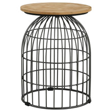 Load image into Gallery viewer, Bernardo - Round Wire Frame Side Table - Natural And Gunmetal