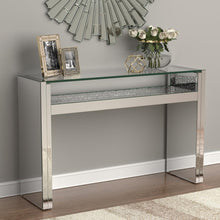 Load image into Gallery viewer, Edna - Mirrored Acrylic Console Table LED Lighting - Silver