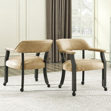 Load image into Gallery viewer, Rylie - Captains Chair - Black Finish With Sand Vegan Leather - Black