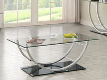 Load image into Gallery viewer, Danville - Rectangular U-Shaped Glass Top Coffee Table - Chrome