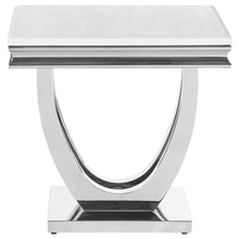 Load image into Gallery viewer, Kerwin - Square Stone Top End Table - White And Chrome