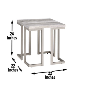 David - End Table - White