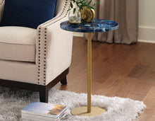 Load image into Gallery viewer, Oceana - Agate Top Round Chairside Table - Blue