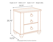 Load image into Gallery viewer, Willowton - Brown / Beige / White - Two Drawer Night Stand