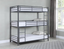 Load image into Gallery viewer, Maynard - Metal Twin Triple Bunk Bed - Gunmetal