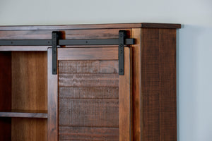 Santa Fe - Barn Door Bookcase - Dark Brown