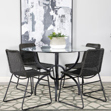 Load image into Gallery viewer, Aviano - 5 Piece Round Glass Top Dining Table Set - Gummetal