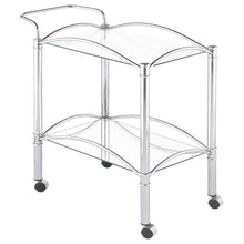 Load image into Gallery viewer, Shadix - 2-Tier Rectangular Glass Shelf Metal Bar Cart - Chrome