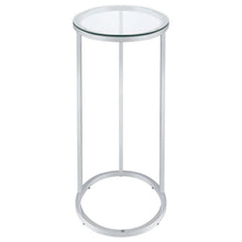 Load image into Gallery viewer, Kyle - Oval Glass Top C-Shaped Sofa Side Table - Chrome