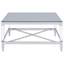 Load image into Gallery viewer, Lindley - Square Tempered Mirror Acrylic Coffee Table - Chrome