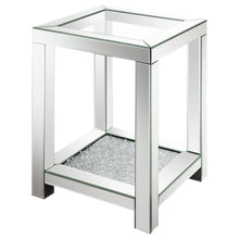 Load image into Gallery viewer, Valentina - 1-Shelf Square Glass Top Side End Table - Silver