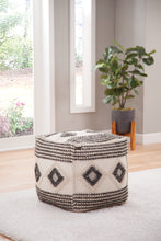 Load image into Gallery viewer, Dalia - Square Handwoven Woolen Pouf - Beige