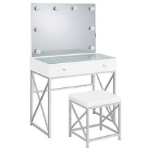 Load image into Gallery viewer, Eliza - Vanity Set With Lighting &amp; Stool - White And Chrome