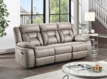 Load image into Gallery viewer, Tyson - Recliner Sofa With Drop Down Table - Pearl Silver
