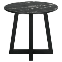 Load image into Gallery viewer, Skylark - Round Marble-Like Smart Top Side End Table - Black