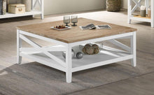 Load image into Gallery viewer, Hollis - Square Wood Coffee Table With Shelf - Brown And White