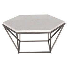 Load image into Gallery viewer, Corvus - White Marble Top Hexagon - White