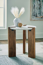 Load image into Gallery viewer, Isanti - White / Brown - Round End Table