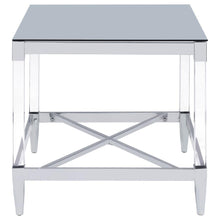 Load image into Gallery viewer, Lindley - Square Tempered Mirror Acrylic Side End Table - Chrome