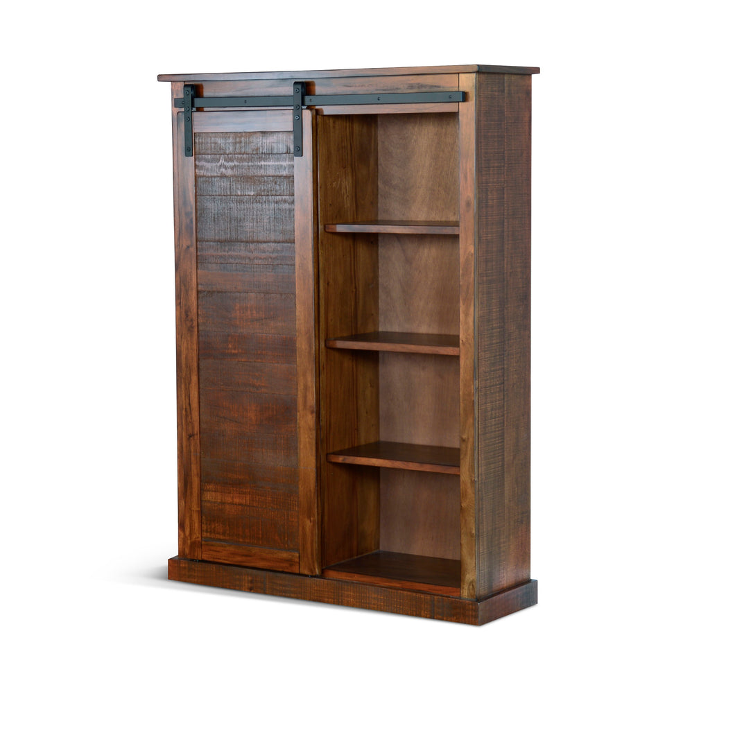 Santa Fe - Barn Door Bookcase - Dark Brown