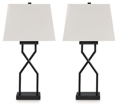 Brookthrone - Black - Metal Table Lamp (Set of 2)