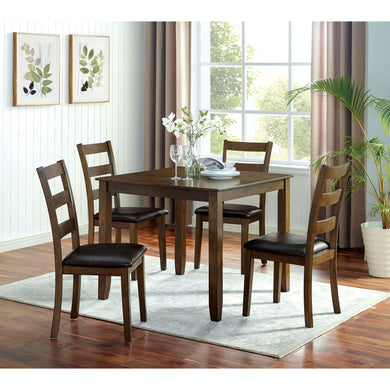 Gracefield - 5 Piece Dining Table Set - Walnut / Dark Brown