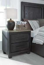 Load image into Gallery viewer, Foyland - Black / Brown - Two Drawer Night Stand