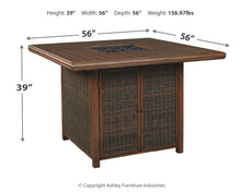 Load image into Gallery viewer, Paradise - Medium Brown - Square Bar Table W/Fire Pit