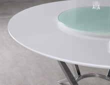 Load image into Gallery viewer, Abby - Round Dining Table With Lazy Susan - White And Chrome