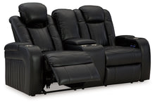 Load image into Gallery viewer, Caveman Den - Midnight - Power Reclining Loveseat with Console/ Adj Hdrst