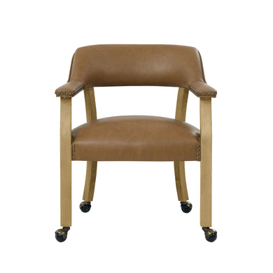 Rylie - Castered Captain's Chair - Camel