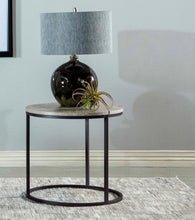 Load image into Gallery viewer, Lainey - Round Faux Marble Side End Table - Gray