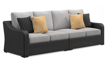 Load image into Gallery viewer, Beachcroft - Black / Light Gray - 2-Piece Outdoor Loveseat With Cushion