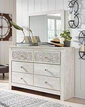 Load image into Gallery viewer, Paxberry - Whitewash - Dresser, Mirror - Medallion Drawer Pulls