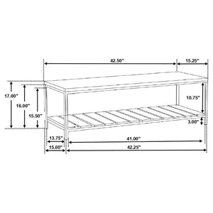 Gerbera - Wood Accent Bench With Shelf - Natural And Gunmetal