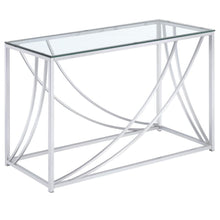 Load image into Gallery viewer, Lille - Glass Top Entryway Sofa Console Table Accents - Chrome