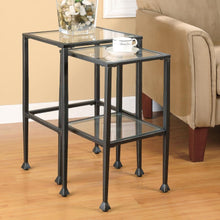 Load image into Gallery viewer, Leilani - 2 Piece Glass Top Nesting Table Set - Black