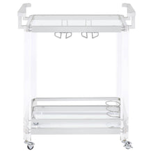 Load image into Gallery viewer, Jefferson - 2-Tier Glass Shelf Acrylic Bar Cart - Chrome