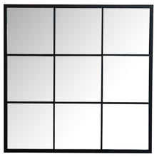 Load image into Gallery viewer, Quetzal - Square Window Pane Wall Mirror - Black