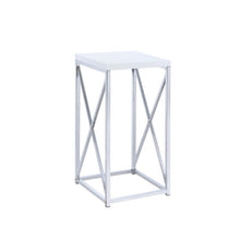 Load image into Gallery viewer, Edmund - Square Accent Side Table - White High Gloss And Chrome