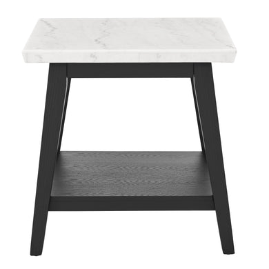 Vida - Marble End Table - Black / White