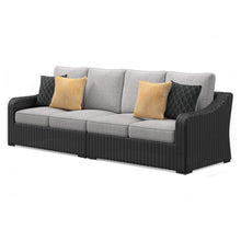 Load image into Gallery viewer, Beachcroft - Black / Light Gray - 2-Piece Outdoor Loveseat With Cushion