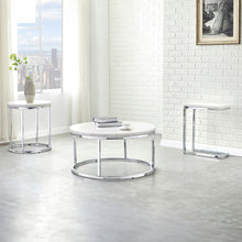 Load image into Gallery viewer, Echo - White Marble Top Round Cocktail Table - White