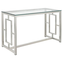 Load image into Gallery viewer, Merced - Glass Top Metal Entryway Sofa Console Table - Nickel