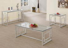 Load image into Gallery viewer, Merced - Rectangular Glass Top Coffee Table - Nickel